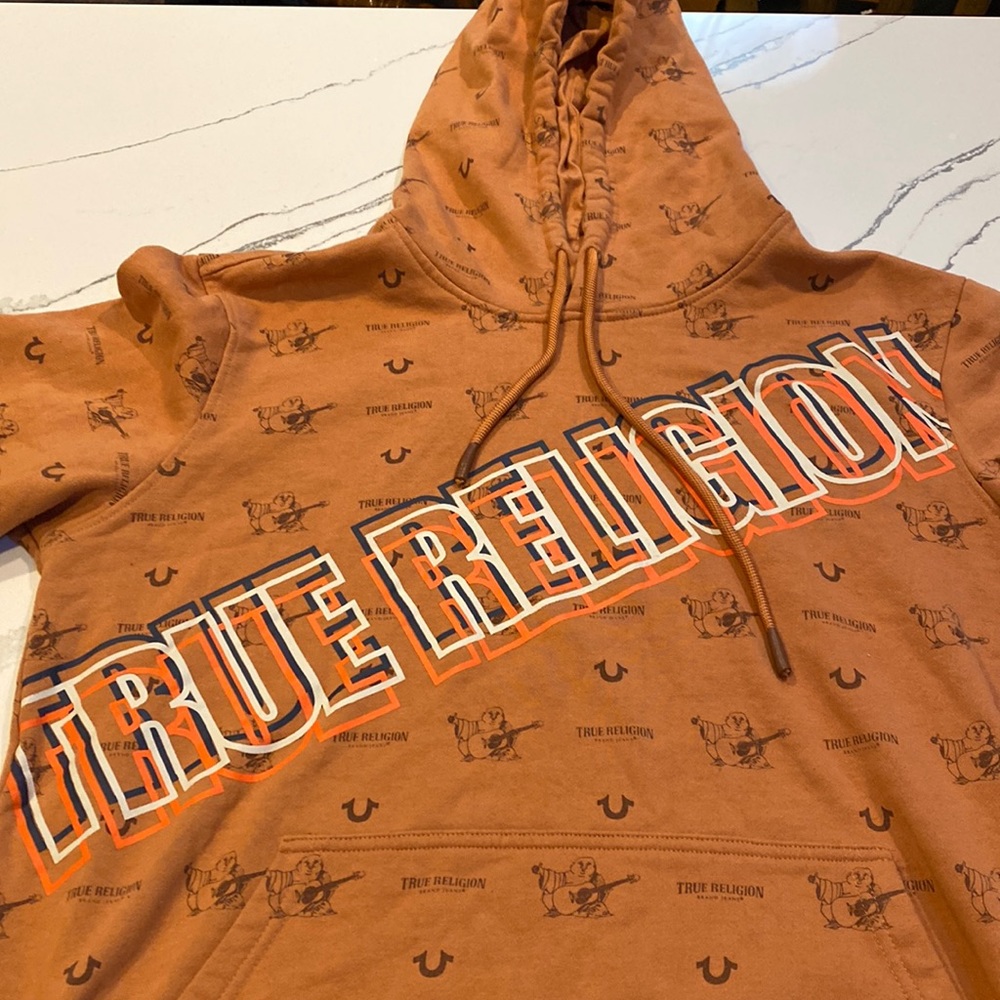 True Religion All Over Print Hoodie Size XL